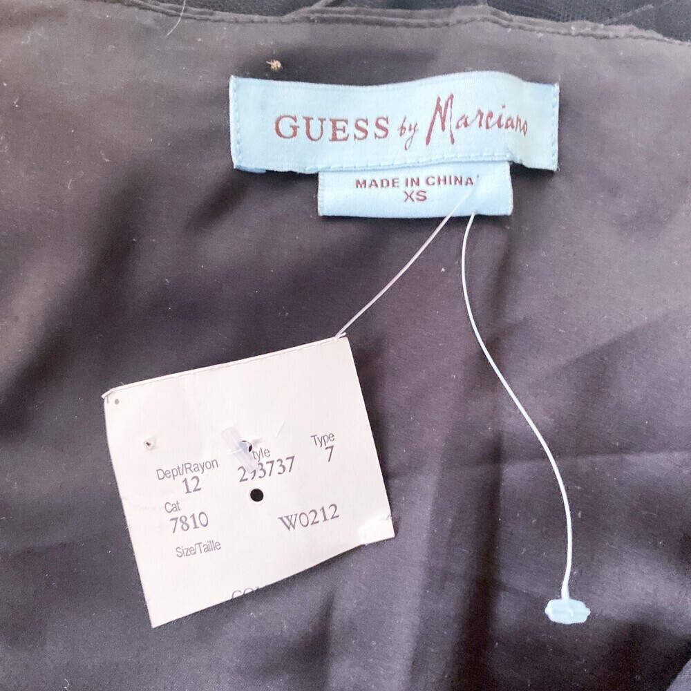 NWT Guess By Marciano Sexy Goth Spaghetti Strap Full Sheer Skirt Maxi Dress XS - Picture 8 of 8